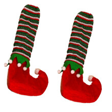Christmas Striped Furniture Leg Cover Soft Fabric-Red 2