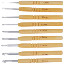 27Pcs Wooden Handle Latch Hook Set Extra Large Hooks for Braids Beige