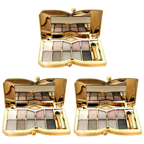 3Stk Eyeshadow Palette Sets Schimmernd Pflegend Bunt 1