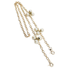 2Stk Goldene Bag Chain Metall Mit Perlen, DIY Umhängegurt