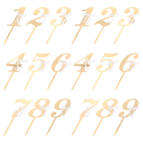 36Stk Cupcake Topper Gold Hochzeitsdeko 2