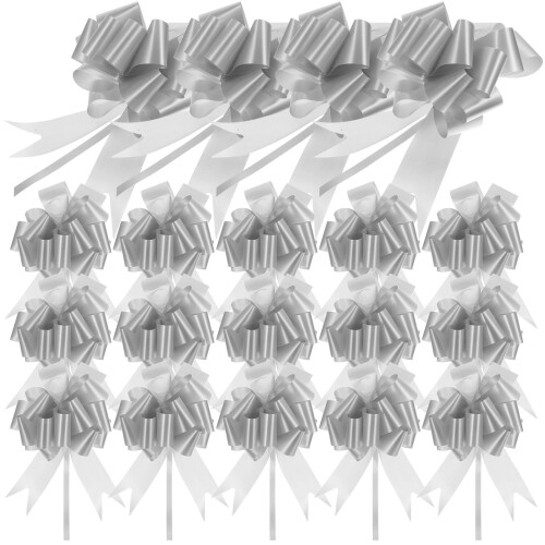 80Stk Silber Pull Bowknot Geschenkverpackung Schleifen Für Party 1