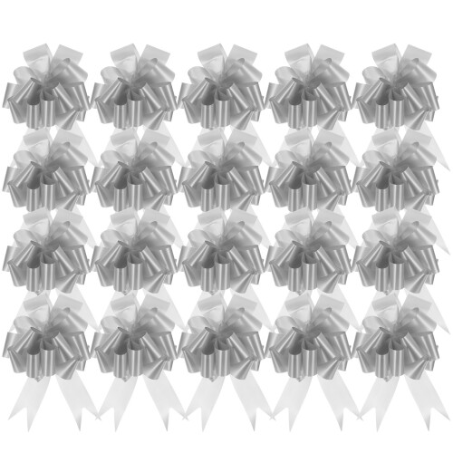 80Stk Silber Pull Bowknot Geschenkverpackung Schleifen Für Party 2