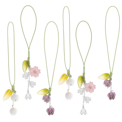 30Stk Blumen Handyanhänger Mit Schlüsselanhänger 2