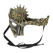 2Stk Gold Masquerade Halbmaske Herren Mit Verstellbarem Riemen ABS