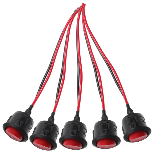 15Stk Robuster 12V Momentary Push Button Switch Rot Auto 2