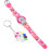 5Sets Draagbaar Kinderhorloge Roze Plastic Met Sleutelhanger Set 1