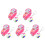 5Sets Draagbaar Kinderhorloge Roze Plastic Met Sleutelhanger Set 10
