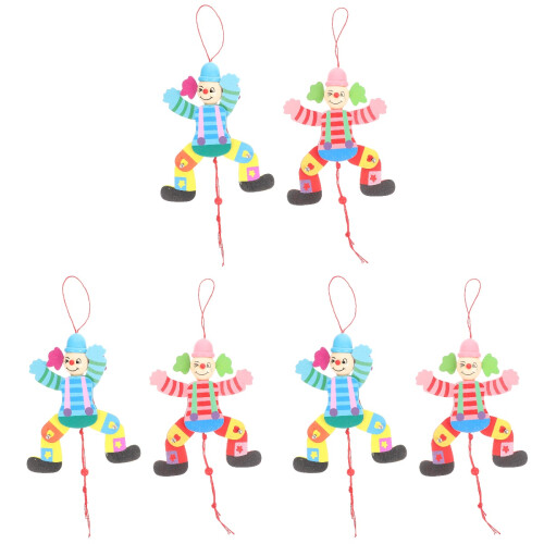 6St Multifunctionele Clownpop Handpoppen Met Snoer, Kinderen 1