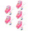 5Sets Draagbaar Kinderhorloge Roze Plastic Met Sleutelhanger Set 8