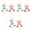 6St Multifunctionele Clownpop Handpoppen Met Snoer, Kinderen 3