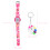 5Sets Draagbaar Kinderhorloge Roze Plastic Met Sleutelhanger Set 2