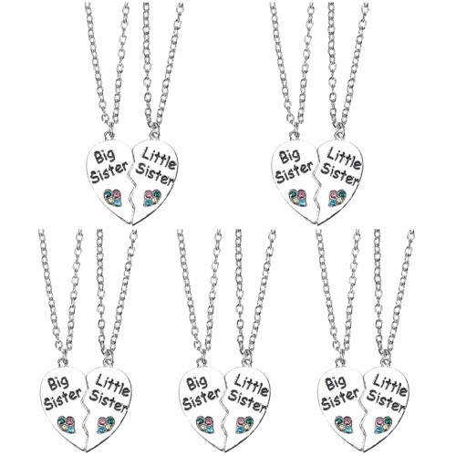 5Sets Vriendschapsketting Hartvorm Matching Ketting Diverse Kleuren 1