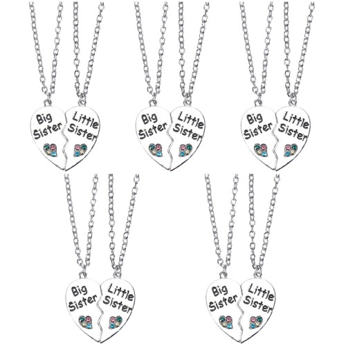 5Sets Vriendschapsketting Hartvorm Matching Ketting Diverse Kleuren 2