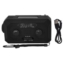 Carregador de bateria de emergência com manivela solar, rádio AM/FM com lanterna LED, luz de leitura, alarme SOS, à prova d'água, perfeito para