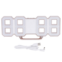 Réveil numérique au design moderne 3D, grand écran LED, luminosité réglable, mode veilleuse, fonction alarme et répétition, idéal pour la