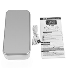Modern Digital Alarm Clock With Dual Alarms LED Calendar Temperature Display Voice Command Adjustable Brightness Battery Powered For Bedroom Office