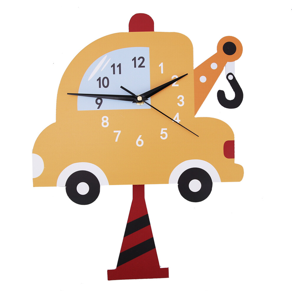 Battery Operated Wall Clock Silent Non Ticking Decorative Kids Room Cartoon School Bus Ambulance Car Truck Taxi Easy To Read Modern Style Design