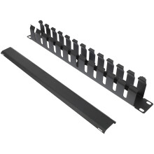 2Stk Robustes Metall Kabelorganizer Server Rack 12 Steckplätze Schwarz