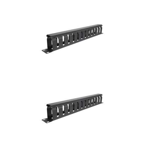 2Stk Robustes Metall Kabelorganizer Server Rack 12 Steckplätze Schwarz 2