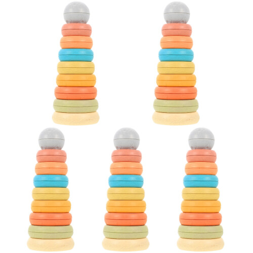 5Sets Siliconen Kinderringen Stapelbaar Kleuters Speelgoed 1