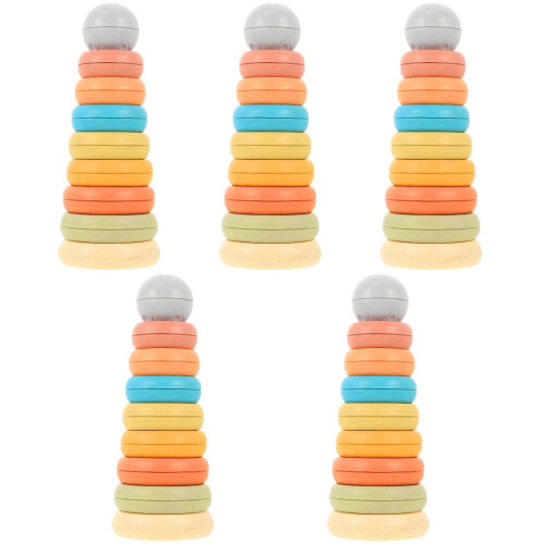 5Sets Siliconen Kinderringen Stapelbaar Kleuters Speelgoed 2