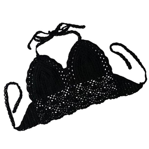 2Stk Damen Strick Bikini Häkel Split Zweiteiler Leicht 2