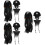 3Ensembles Perruque Pirate Noir Tissu Barbe Et Cache-Œil Cosplay 9