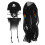 3Ensembles Perruque Pirate Noir Tissu Barbe Et Cache-Œil Cosplay 3