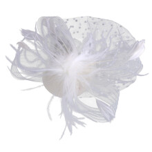 3Stk Leichter Weißer Mesh Fascinator Haarclip Braut Accessoire Party