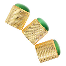 6Stk Metall Bass Gitarrenknöpfe Gold Grün Katzenauge Für Instrumente