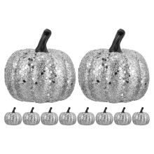 30Stk Halloween Künstliche Kürbisse Silber Tischdeko