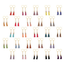 100Stk Leder Schlüsselanhänger Quasten DIY Schmuck Anhänger Mix