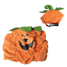 2Sets Flauschiges Kürbis Kostüm Haustierkleidung Halloween Orange