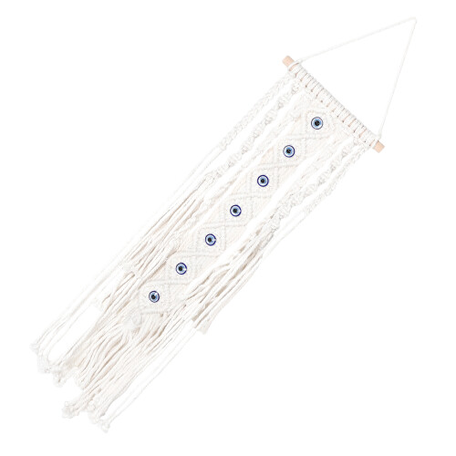 2Stk Macrame Wandhänger Evil Eye Mit Perlenfransen Und Baumwolle Beige 2