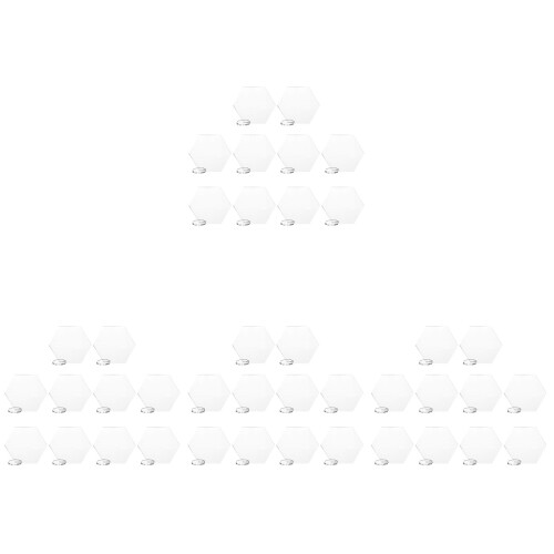 40Stk Transparentes Schild Hexagon Blank Sign Wedding 1