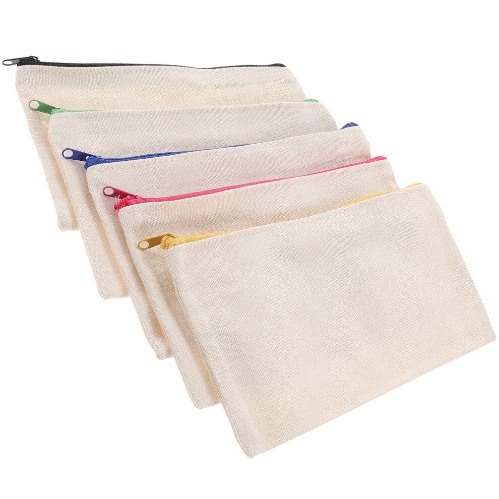 Ohphcall 25Pcs Portable Canvas Diy Graffiti Makeup Bags Cosmetic Pencil Pouch