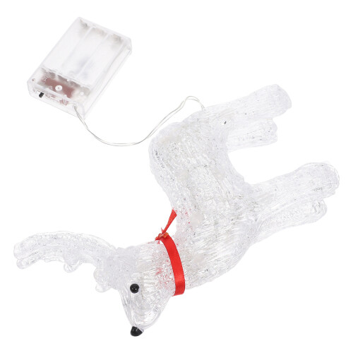 2Pcs White Holiday Light-Up Reindeer Ornaments for Window Display 1