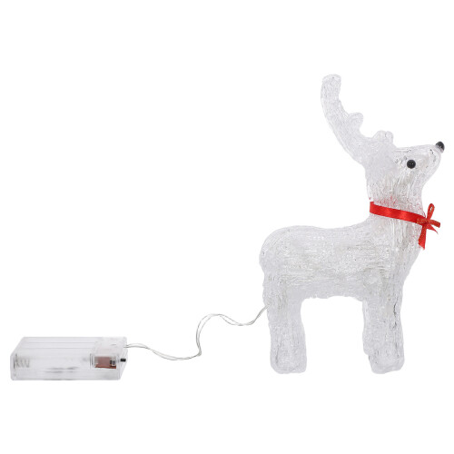 2Pcs White Holiday Light-Up Reindeer Ornaments for Window Display 2