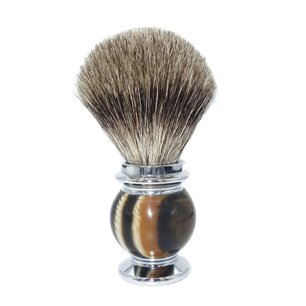 Shaving Brush for Men, Beard Shaving Brush with Resin Handle, Natural Hair Barber Salon Soap Foam Facial Cleansing Tool