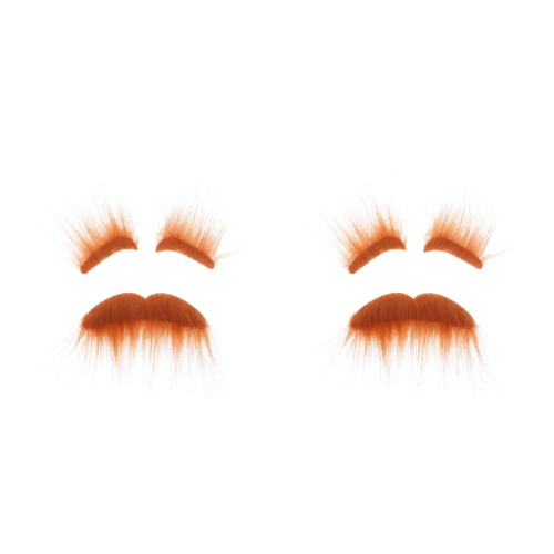 2Sets Comfortable Brown Cloth Fake Beard Mustache for Carnival Cosplay 2