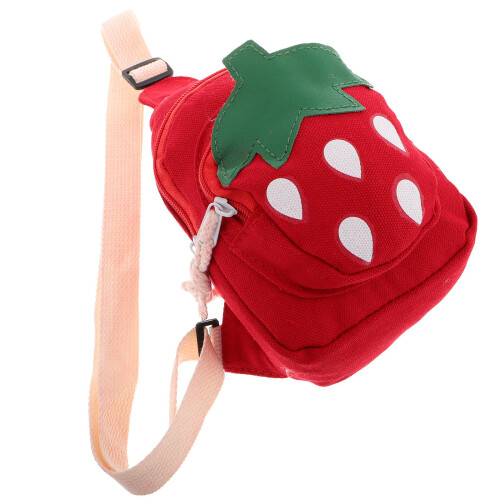 5Stk Crossbody Erdbeer Design Canvas Umhängetasche