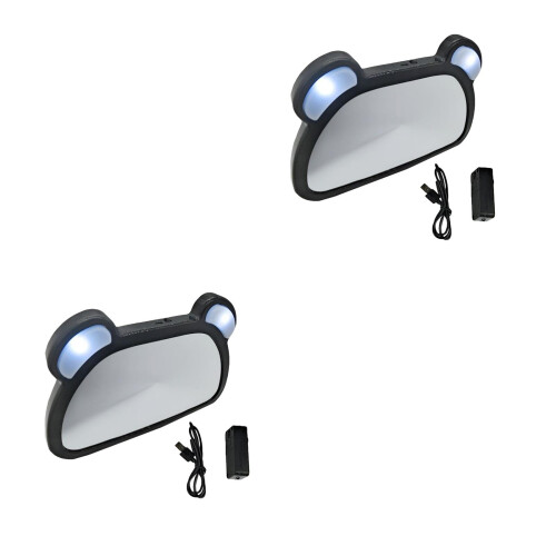 2Pcs Observation Mirror Adjustable Black ABS Material 2