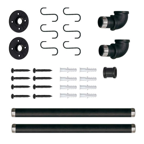 2Conjuntos Rack De Ferro Preto Para Pendurar Panelas E Utensílios 1