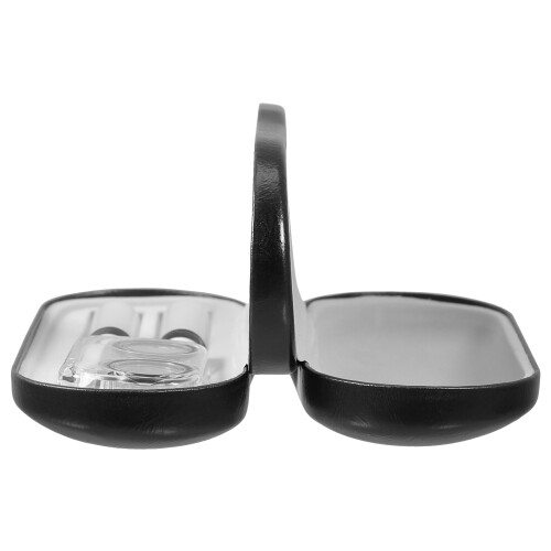 2Conjuntos Estojo De Armazenar Óculos PU Preto Resistente Para 2