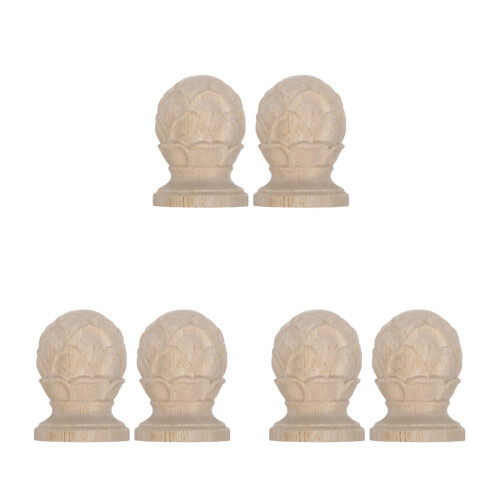 6Pz Decorativi in Legno Grezzo Per Interno Khaki 2