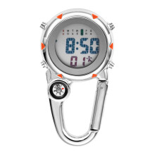 3Pcs Multifunctional Clip-on Watch Orange Stainless Steel with Compass