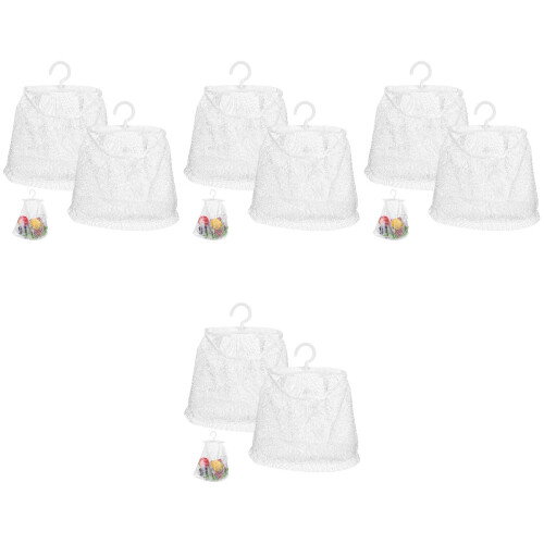 8Pcs White Mesh Storage Bags with Rotatable Hooks for Kitchen and Home 2