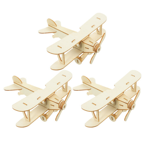 6Pz Kit in Legno Per Bambini, Beige, Gioco Creativo E Decorativo 1