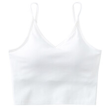 3Pz Canottiera Bianco Cotone, Top Senza Ferretto Con Imbottitura